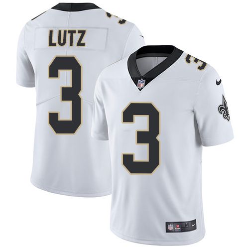 Men New Orleans Saints #3 Wil Lutz Nike White Limited NFL Jersey->new orleans saints->NFL Jersey